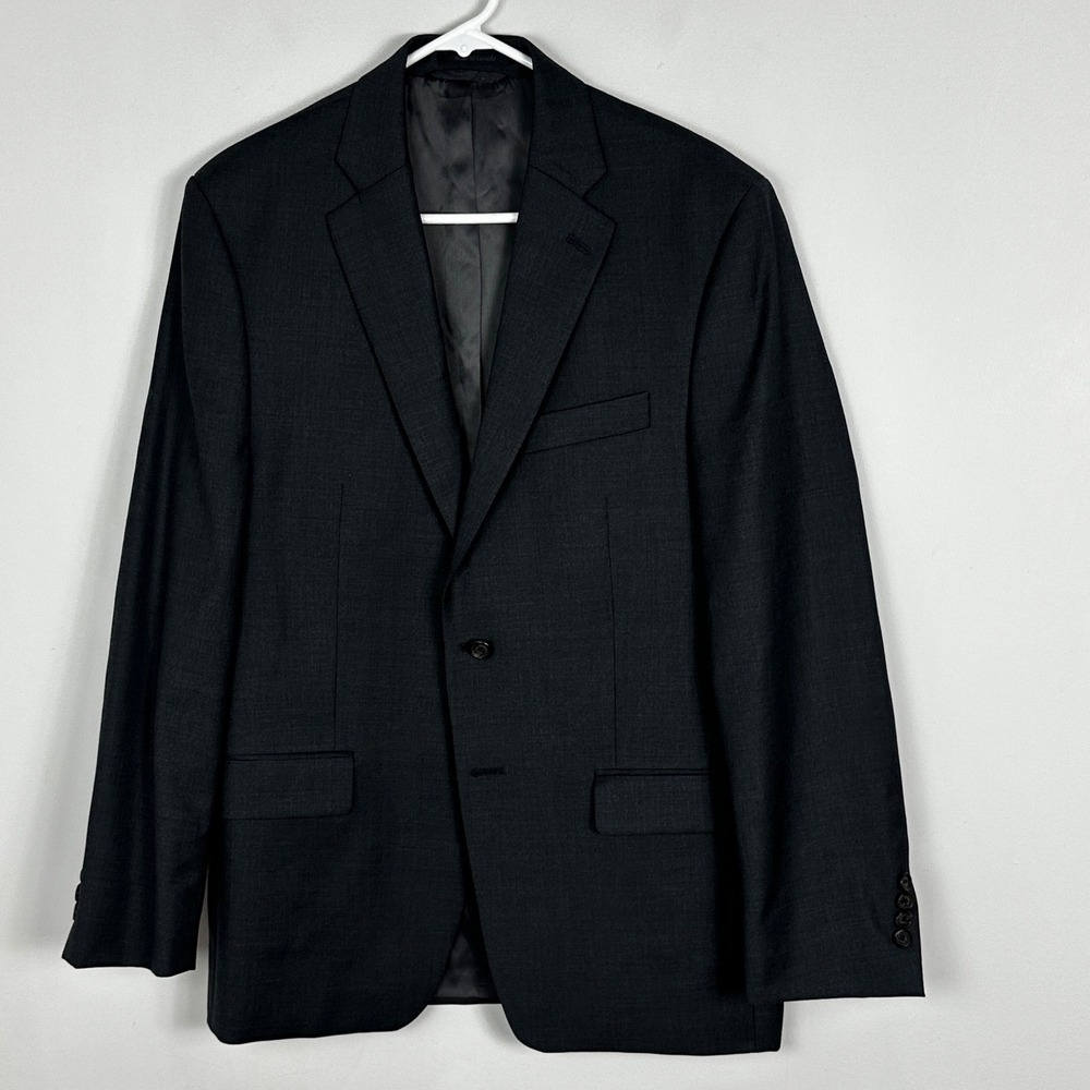 Ralph Lauren Mens Wool Blazer Sz 40R Dark Gray Professional Tailored Jacket Coat